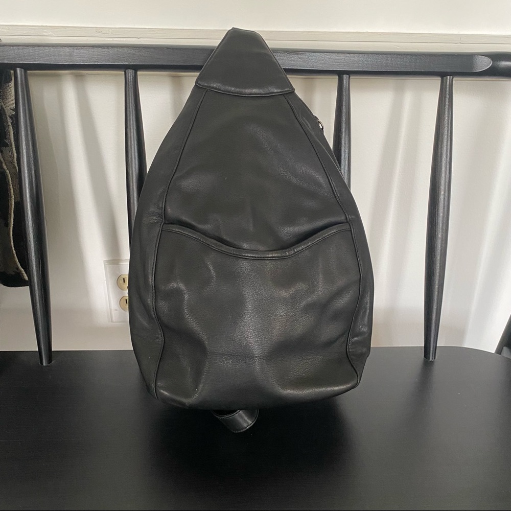 Vintage Black Leather Talbots Sling Crossbody Bag/Purse